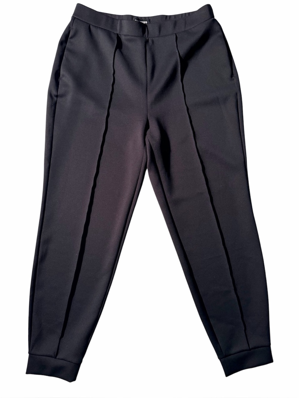 EXPRESS Black Pintuck Front Seam Slim Ankle Trousers Size M